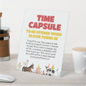 Farm 1st Birthday Time Capsule Reclamebord Met Voetstuk (Insitu)