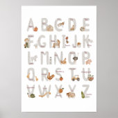 Farm Alphabet ABC Poster Kids Room Decor (Voorkant)