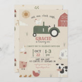 Farm and Animals Birthday Invitation Kaart (Voorkant / Achterkant)