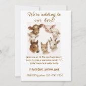 Farm Animal Baby Shower Invitation Kaart (Voorkant)