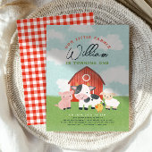 Farm Animal Boys Barnyard Kids Birthday Kaart