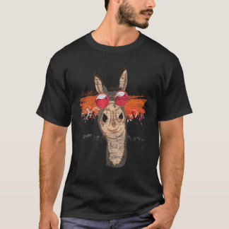 Farm Animal Cool Sunglasses Party Animal Donkey T-shirt