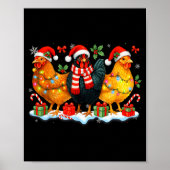 Farm Animal Funny Chicken Christmas Lights Cute Xm Poster (Voorkant)