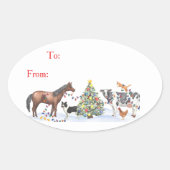Farm Animal Holiday Gift Sticker (Voorkant)