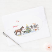 Farm Animal Holiday Gift Sticker (Envelop)