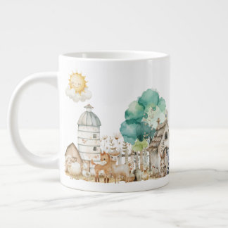 Farm Animal Watercolor Mug – Cute Nursery cup Grote Koffiekop