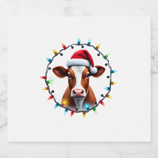 Farm Animal Xmas Pajamas Costume Farmer Christmas  Sparkling Wijnetiket (Enkel label)