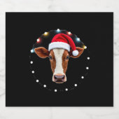 Farm Animal Xmas Pajamas Costume Farmer Christmas  Sparkling Wijnetiket (Enkel label)