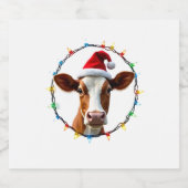 Farm Animal Xmas Pajamas Costume Farmer Christmas  Sparkling Wijnetiket (Enkel label)