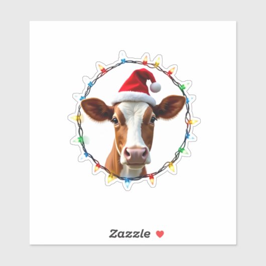 Farm Animal Xmas Pajamas Costume Farmer Christmas  Sticker (Vel)
