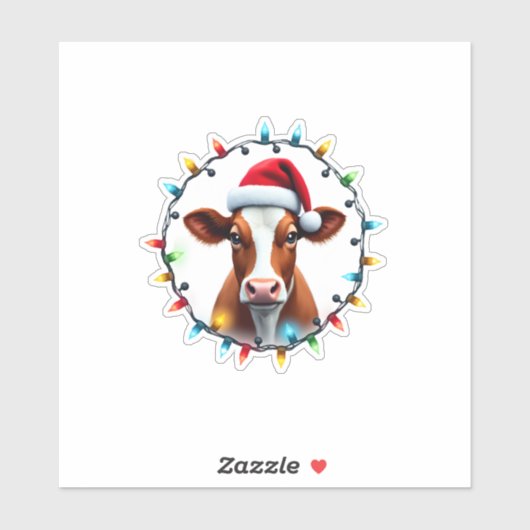 Farm Animal Xmas Pajamas Costume Farmer Christmas  Sticker (Vel)