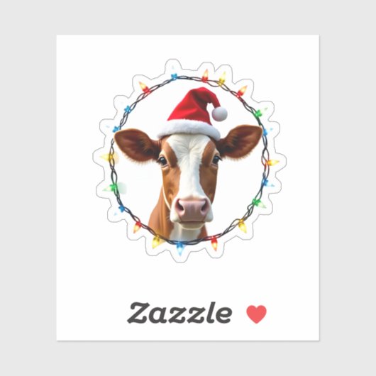 Farm Animal Xmas Pajamas Costume Farmer Christmas  Sticker (Vel)