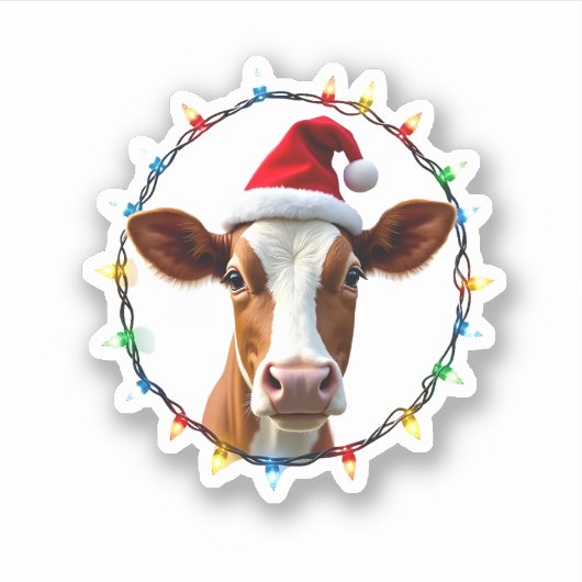 Farm Animal Xmas Pajamas Costume Farmer Christmas  Sticker (Voorkant)