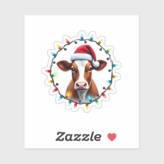 Farm Animal Xmas Pajamas Costume Farmer Christmas  Sticker (Vel)