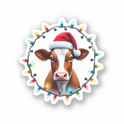 Farm Animal Xmas Pajamas Costume Farmer Christmas  Sticker (Voorkant)