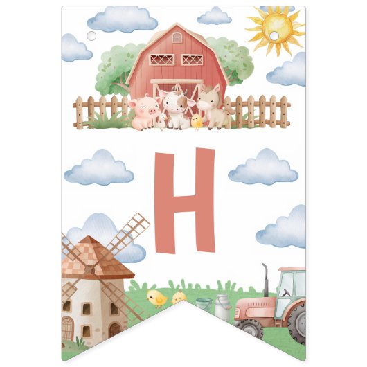 Farm Animals 1st Birthday Banner (Tweede vlag)