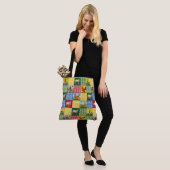 Farm Animals and Gingham Patchwork Quilt Tote Bag (Op model)