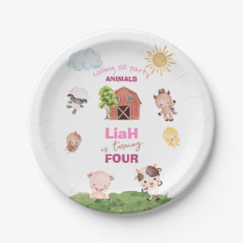 Farm animals Any Age Paper Plate Papieren Bordje