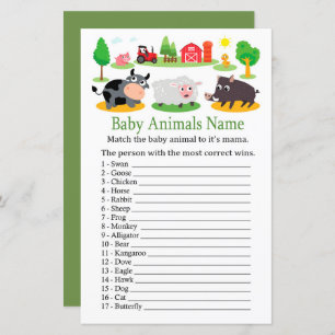 Farm animals Baby Name Game