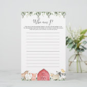 Farm Animals Baby shower dat ik heet (Staand voorkant)