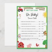 Farm Animals Baby shower Game Size Invitation Kaart (Voorkant / Achterkant)