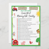 Farm Animals Baby shower Game Size Invitation Kaart (Voorkant / Achterkant)