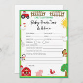 Farm Animals Baby shower Game Size Invitation Kaart (Voorkant / Achterkant)