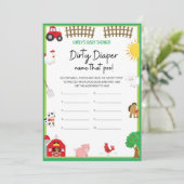 Farm Animals Baby shower Game Size Invitation Kaart (Staand voorkant)