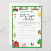 Farm Animals Baby shower Game Size Invitation Kaart (Voorkant / Achterkant)