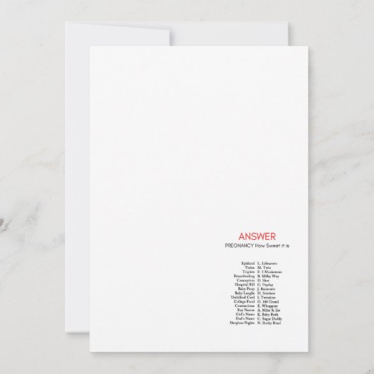 Farm Animals Baby shower Game Size Invitation Kaart (Achterkant)