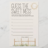 Farm Animals Baby shower Guess Sweet Mess spel Flyer (Voorkant)