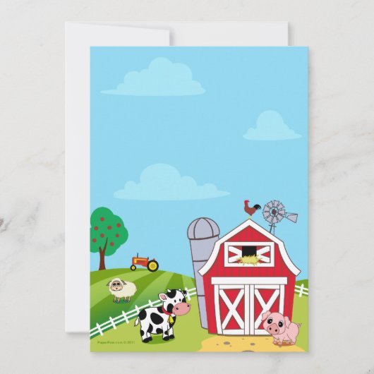 Farm Animals Baby Shower Invitations Kaart (Voorkant)