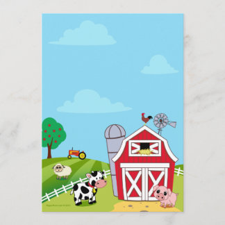Farm Animals Baby Shower Invitations Kaart