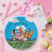 Farm Animals Baby shower is een jongen Papieren Bordje (Feest)
