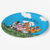 Farm Animals Baby shower is een jongen Papieren Bordje (Gekanteld)