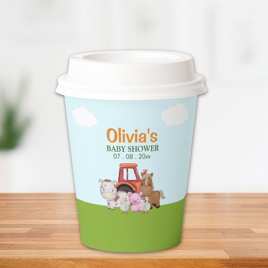 Farm Animals Baby Shower Party Papieren Bekers