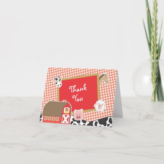 Farm Animals Baby Shower Thank You Cards Bedankkaart (Voorkant)