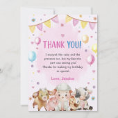 Farm Animals Balloons Barnyard Dankjewel Kaart (Voorkant)