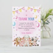 Farm Animals Balloons Barnyard Dankjewel Kaart (Staand voorkant)