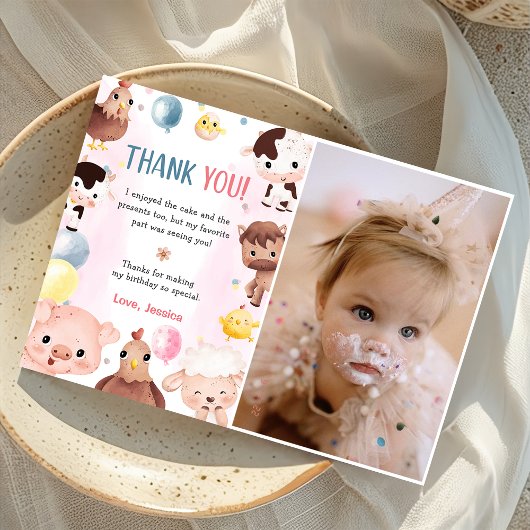 Farm Animals Balloons Barnyard Dankjewel Kaart