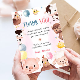 Farm Animals Balloons Barnyard Dankjewel Kaart