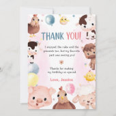 Farm Animals Balloons Barnyard Dankjewel Kaart (Voorkant)