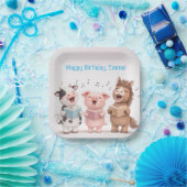 Farm Animals Band Birthday Papieren Bordje (Feest)