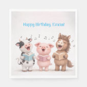 Farm Animals Band Birthday Servet (Voorkant)
