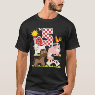 Farm Animals Barnyard 5th Birthday Ik ben 5 jaar o T-shirt