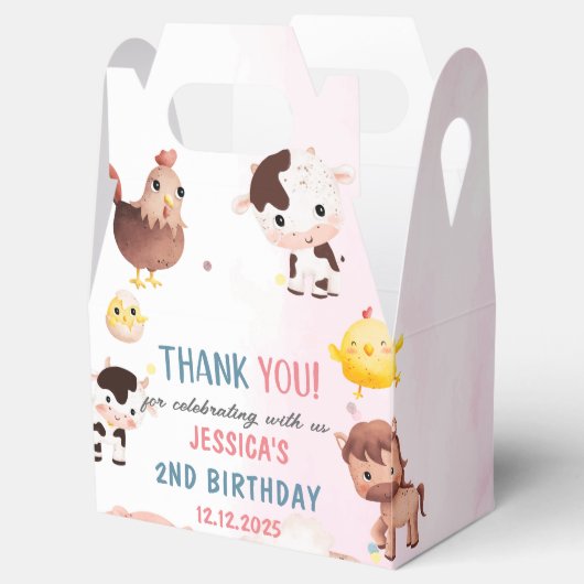 Farm Animals Barnyard Balloon Verjaardag Party fot Bedankdoosjes (Geopend)