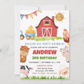 Farm Animals Barnyard Bash Ranch Birthday Party Kaart (Voorkant)