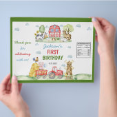 Farm Animals Barnyard Birthday Chip Bag Wrapper Flyer (Hand)