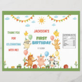 Farm Animals Barnyard Birthday Chip Bag Wrapper Flyer (Voorkant)