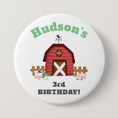 Farm Animals Barnyard Birthday Party - GLS Ronde Button 7,6 Cm (Voorkant)